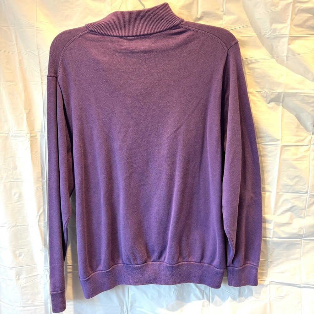 Vineyard Vines sweater Saltwater 1/4 zip purple SZ L. NWOT - Picture 2 of 9